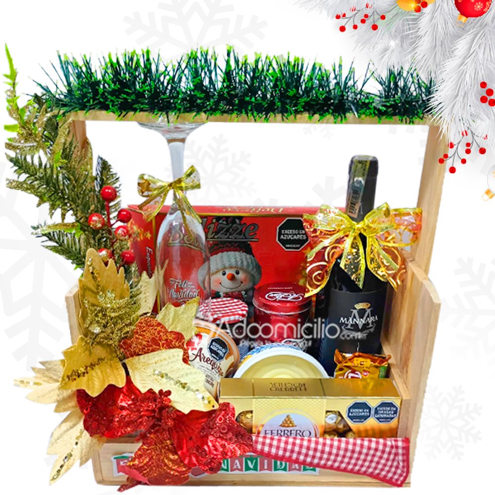 Ancheta Navideña Con Vino A Domicilio En Medellín Pedido Con Un Día De Anticipación