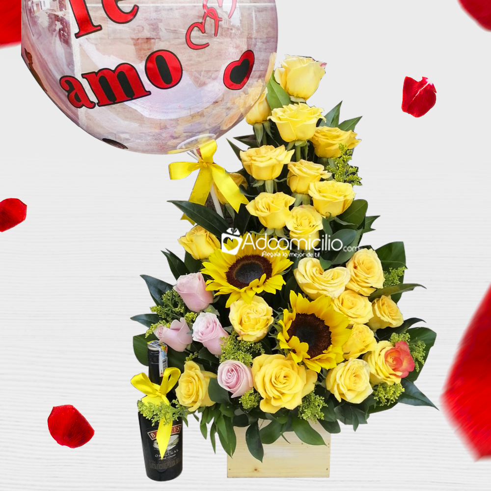 Rosas Amarillas Y Baileys Para San Valentín A Domicilio En Cali 