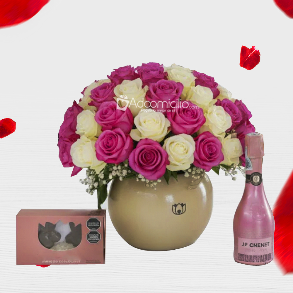Rosas Y Champaña Para San Valentín A Domicilio En Bucaramanga Pedido Con Un Día De Anticipación 
