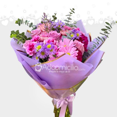 Bouquet Violeta Para El Día De La Mujer A Domicilio En Medellín 