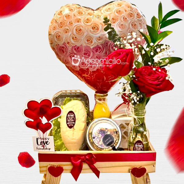 Desayuno Sorpresa Con Rosas Para Amor Y Amistad A Domicilio En Barranquilla Pedido Con Un Día De Anticipación 